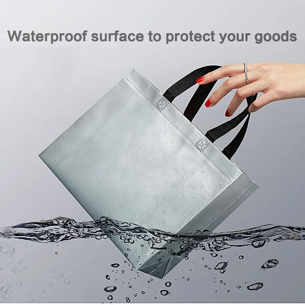 100pcs Double sided Print Logo Waterproof film non-woven fabric Gift Bag Phnom Penh Advertising Shopping Eco Bag Customized Logo