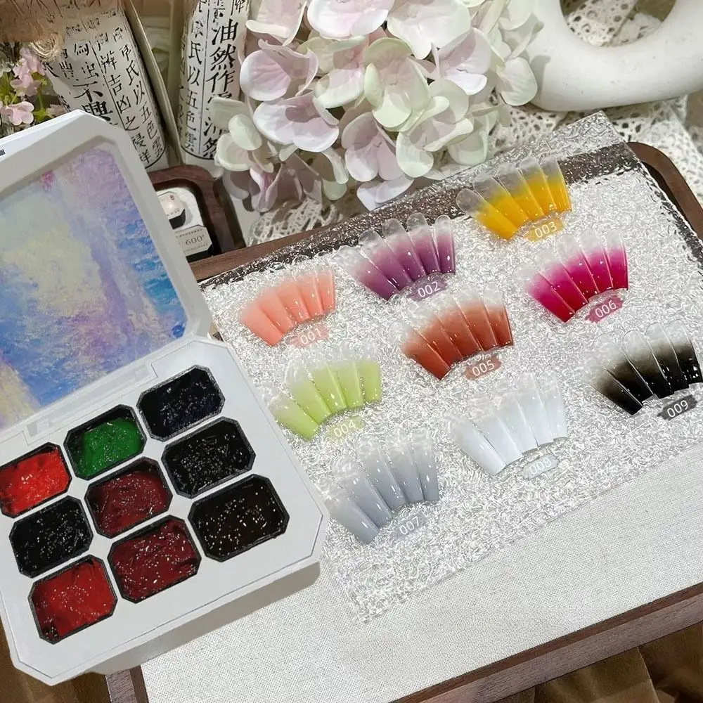 

Мини 4IN1 Pat Ombre Гель-лак для ногтей 9-цветный однотонный легкий градиентная живопись гель УФ-лаки Краска Художественный гель для девочек