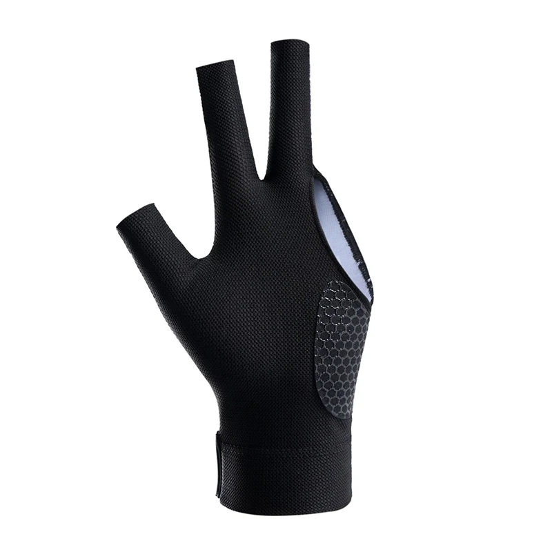 Billiards Glove Left Right Hand Three Finger Billiard Glove Wear-resistant Non Slip Stickers Elasticity Billiard Training Gloves
