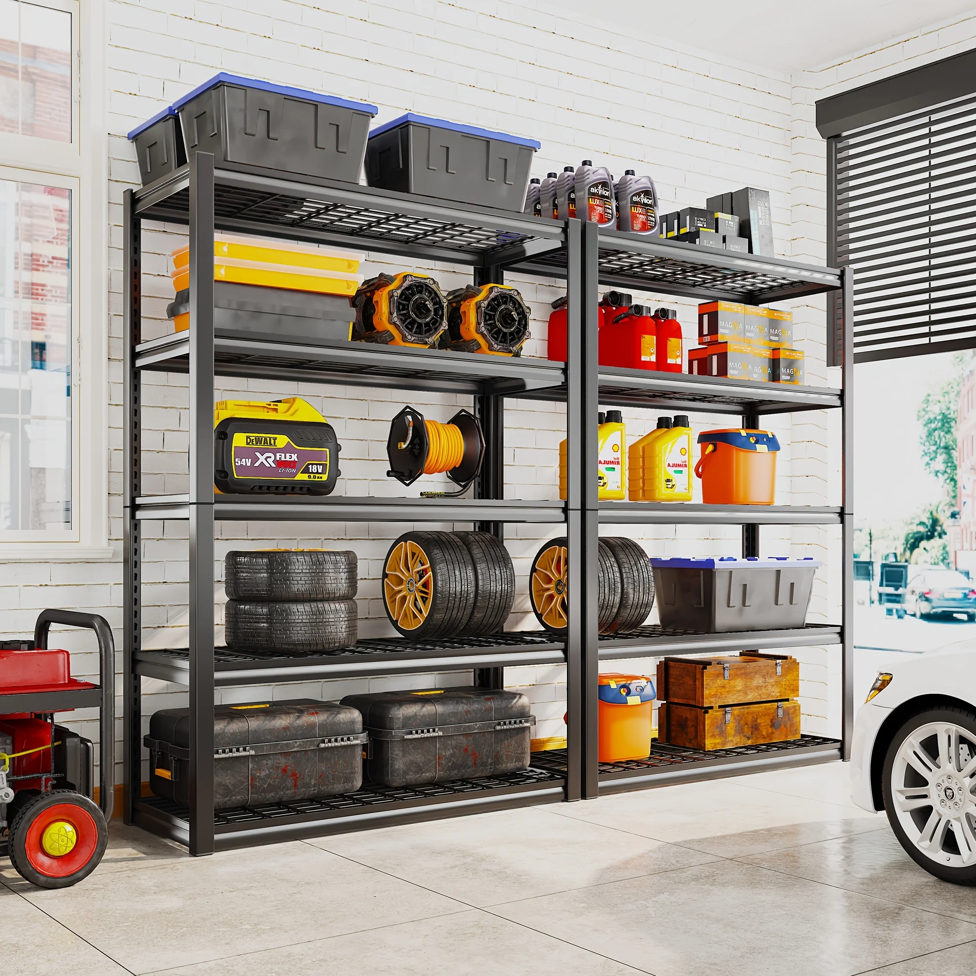 

REIBII [Heavy Metal Storage Rack] 2000/2500 Pound Garage Storage Rack, Adjustable 5-layer Metal Storage Rack, Heavy Storage Rack, Industrial Shelf, Warehouse Storage Rack, Garage Storage And Storage Products, Practical Tool Storage Rack