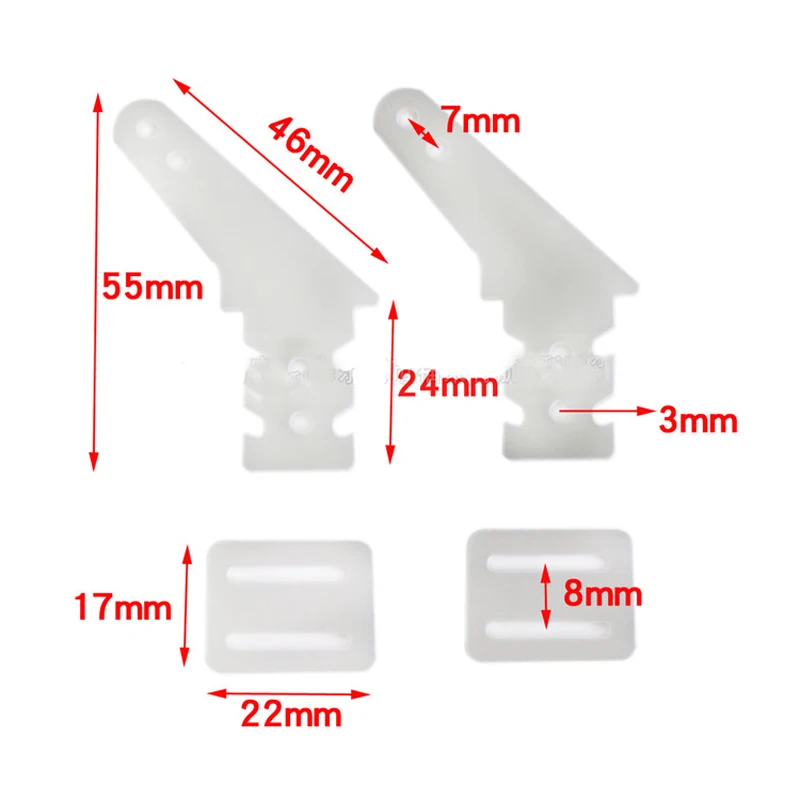 4PCS Glass Fiber Vertical Servo Rudder Rocker Arm Horn + Ball End Head Connecting Rod Set For 26-50CC Oil-powed  RC Airplane