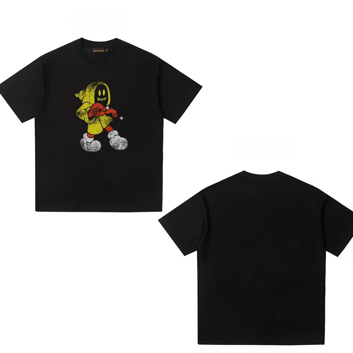 2026 New Spring Summer Drew House Cartoon Print T-shirt Men Multi Styles Available Oversized Casual Streetwear Cotton Tee