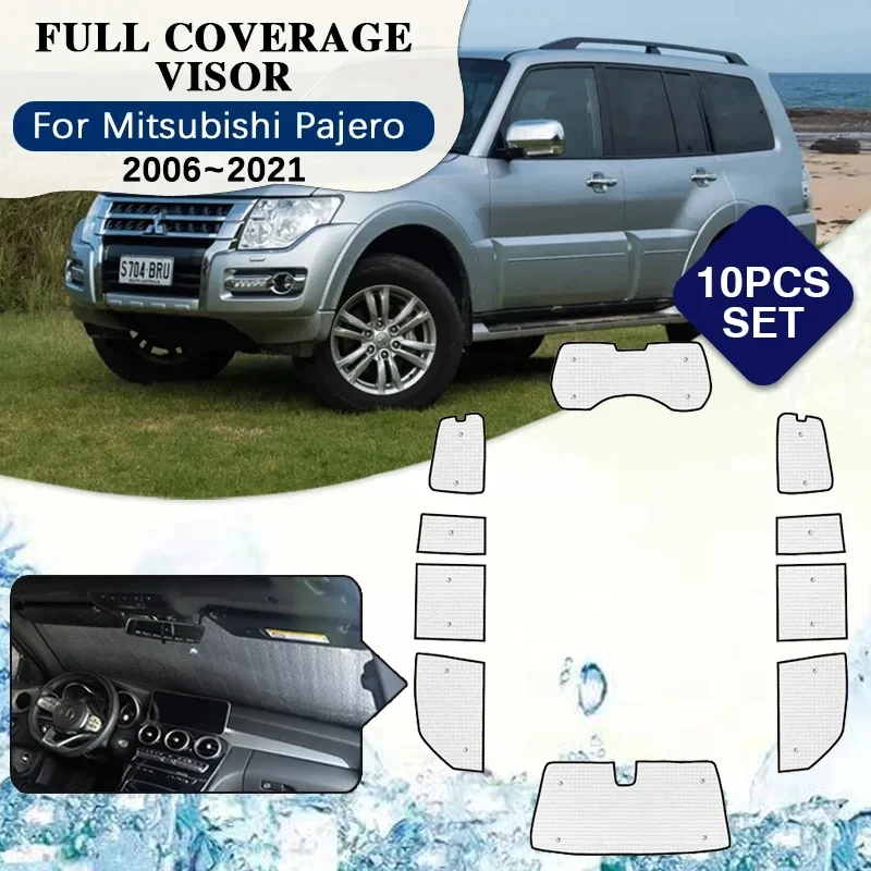 Full Coverage Sunshade For Mitsubishi Pajero 4 Accessories Montero Shogun V80 V73 V93 2006~2021 Surround Windshield Window Visor