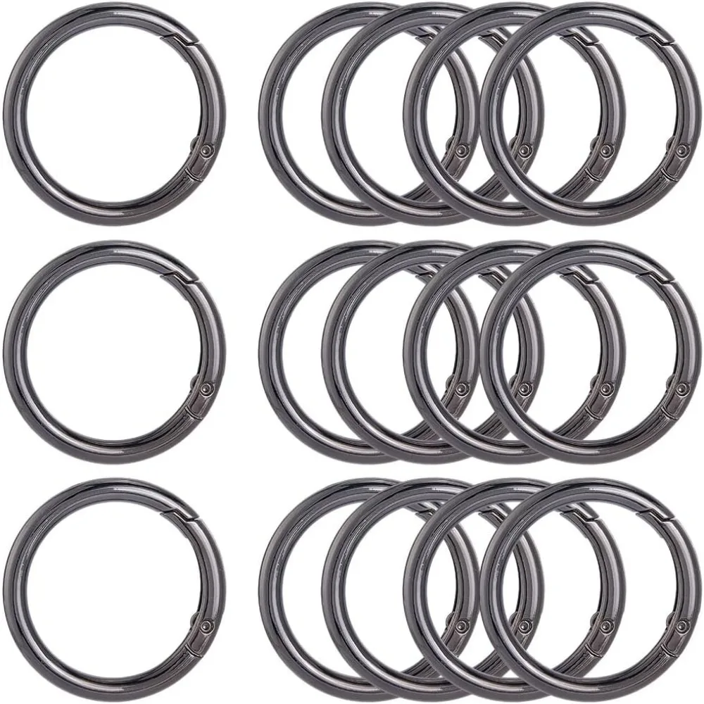 

1 коробка, 10 шт., 40 мм, черное пружинное уплотнительное кольцо, зажим для карабина, пружинные уплотнительные кольца из цинкового сплава, круглый карабин, зажим, набор для изготовления металла