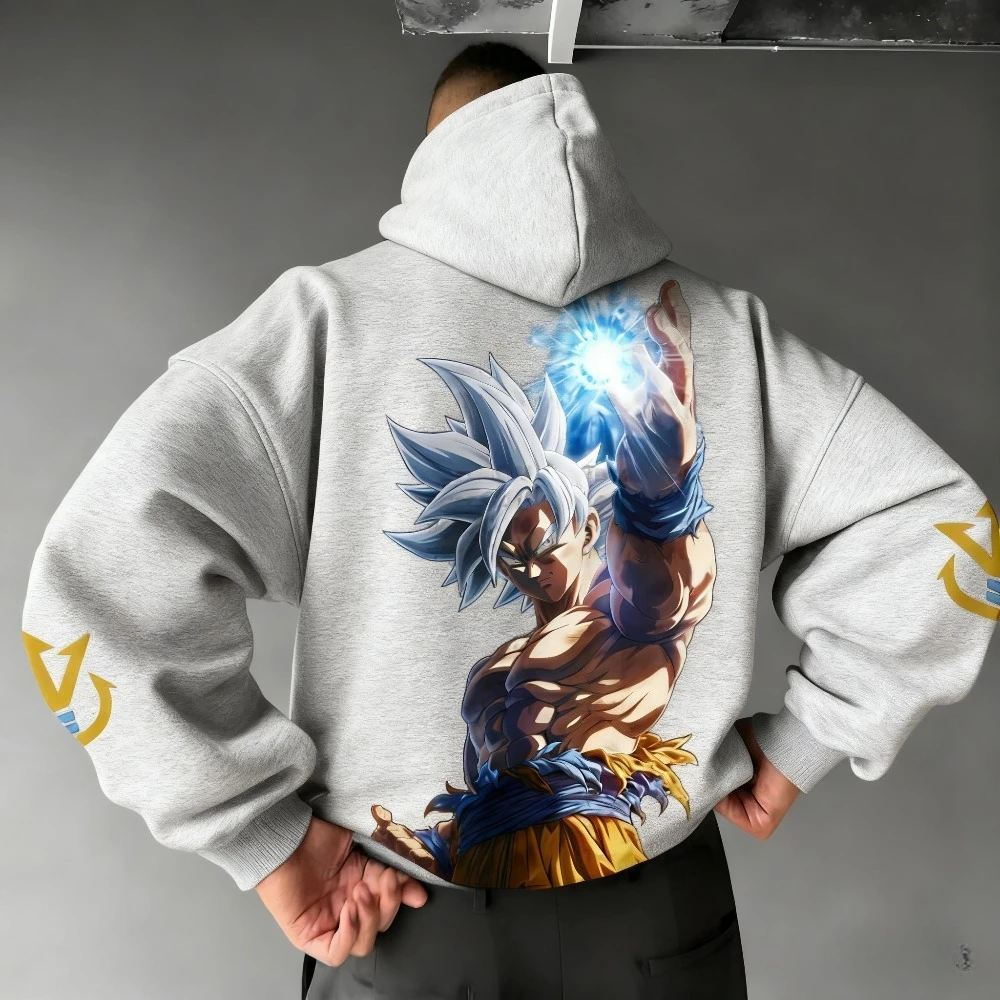 Dragon Ball осень и зима новая толстовка с капюшоном Гоку аниме принт мужской и женский свободный повседневный американский уличный свитер в стиле хип-хоп топ