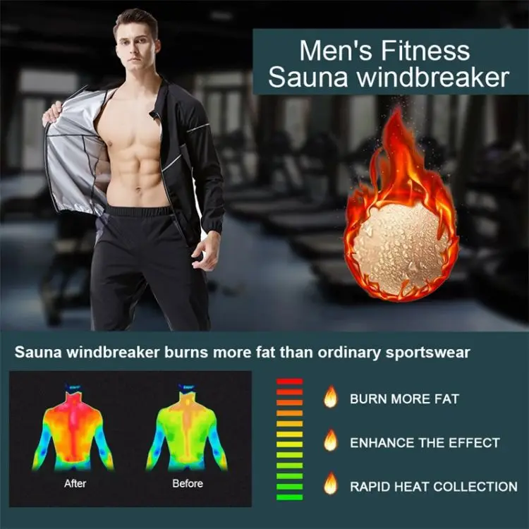 Ropa de sudor para hombre, conjunto deportivo para correr, Fitness, reducción de peso, transpiración por calor, Yoga, gimnasio