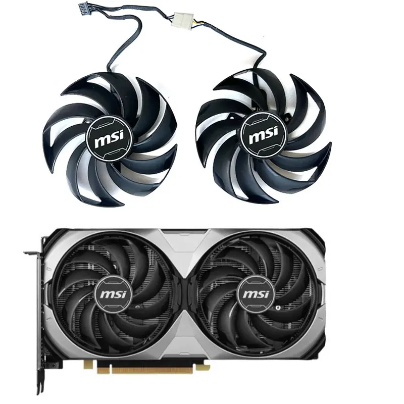 95MM New MSI GeForce RTX4060 4060ti 4070 VENTUS 2X BLACK OC Graphics Card Replacement Fan PLD10010S12HH