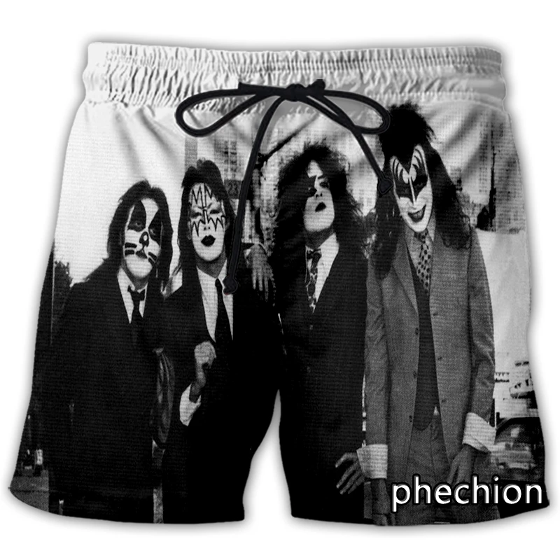 

Новые мужские/женские повседневные шорты phechion с 3D принтом Kiss Band, модная уличная одежда, мужские свободные спортивные шорты A238