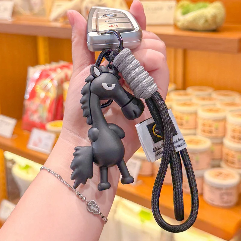 لطيف الحصان سيليكون المفاتيح أنيق الحبل تصميم المحمولة حلقة رئيسية متعة الكرتون الحيوان حقيبة قلادة ملحق 2026 هدية عيد #3