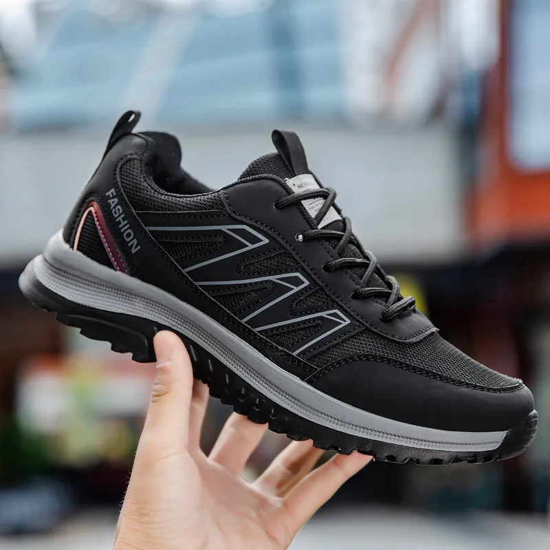 

New Men's Shoes for Spring 2025 Black Breathable Sports Shoes Soft-soled Shoes for Brisk Walking Casual Sneakers for Couples