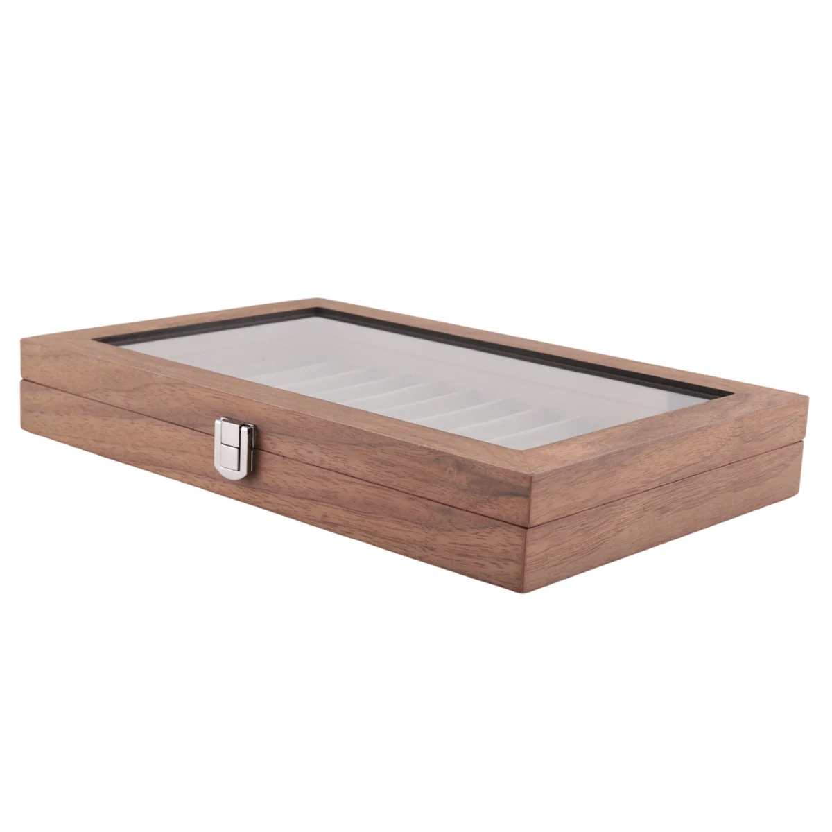 

ABQR 12 Grid Walnut Pen Storage Holder Pen Case Wear-Display Student Gift Anti Dust-Rectangle Fountain Box Pen-Collection