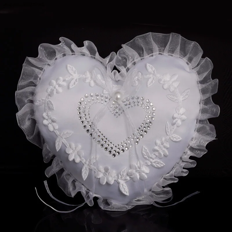 White Wedding Ring Pillow Vintage Wedding Guest Book and Pen Set Party Wedding Signature Guest Book Hearts Wedding Guestbook