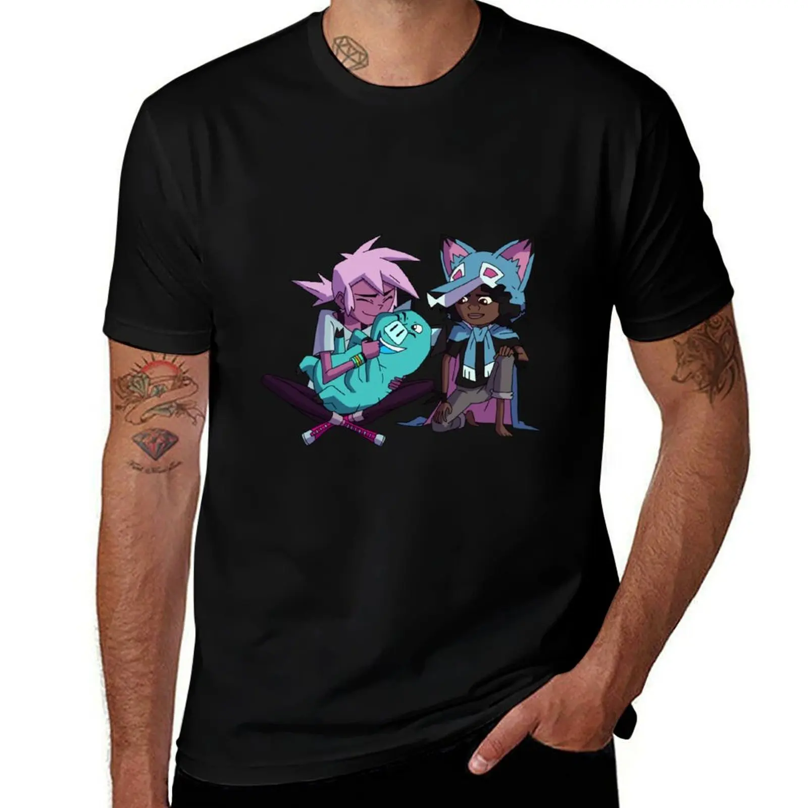 Kipo, Wolf _amp_ Mandu - Kipo And The Age Of Wonderbeasts T-Shirt man t shirt cotton high quality T-Shirt