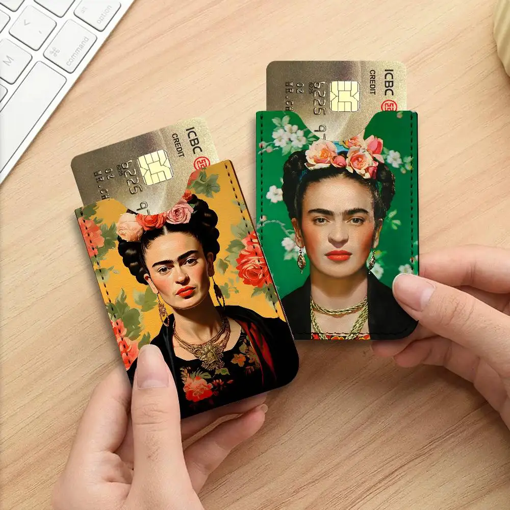 F-Frida K-Kahlo Light and thin mini bag small and portable bus card protective leather case for men and women