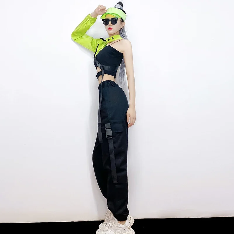 New DS Performance Costume Gogo Clothing Group B Single Sleeve Jazz Dance Hip Hop Street Dance Workwear Trendy Cool