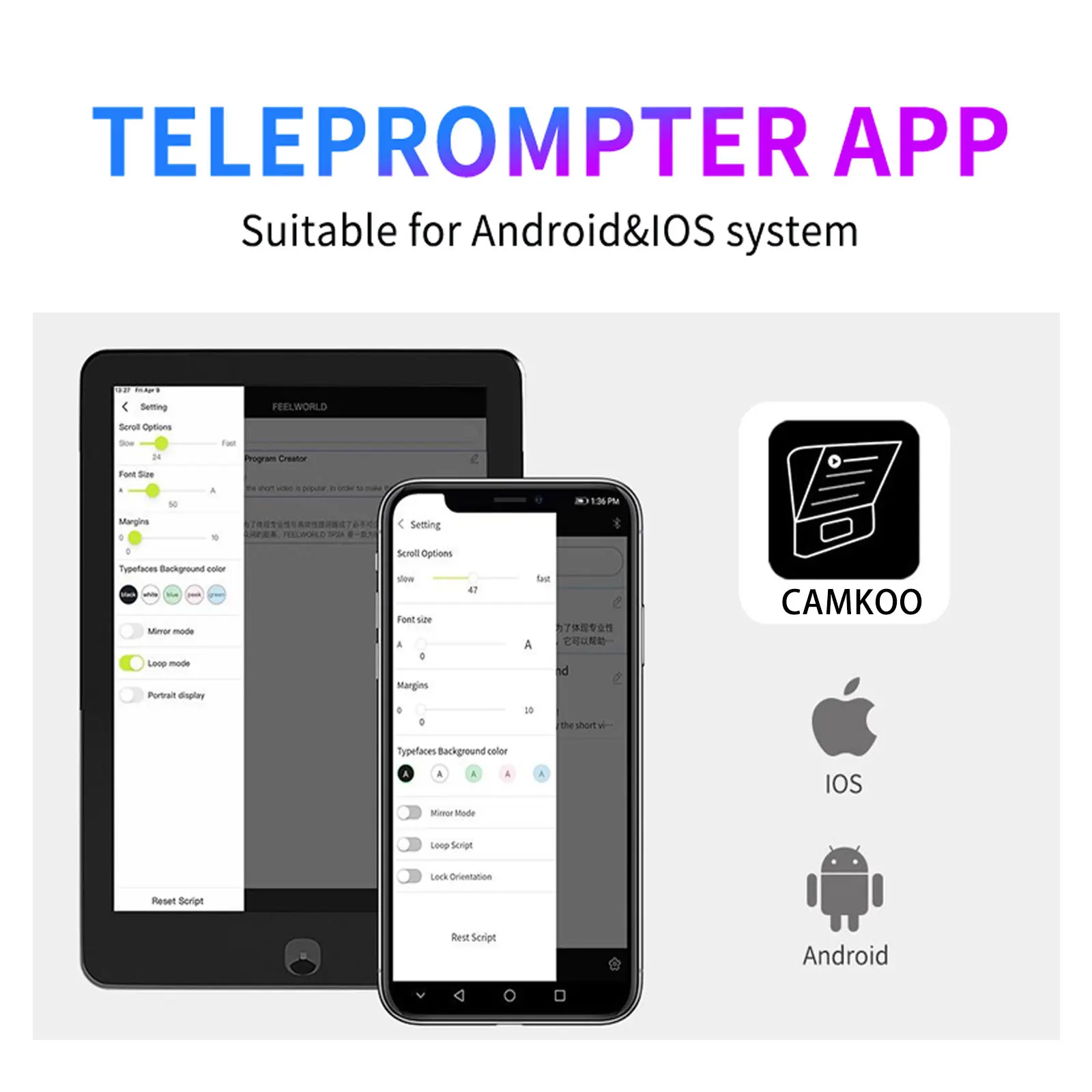 FEELWORLD TP13A Teleprompter portátil de 13 pulgadas compatible con menos de 13" DSLR Shooting Smartphone/Tablet mando a distancia