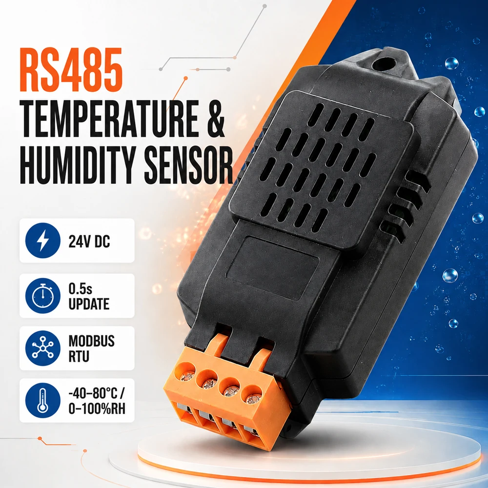RS485 Temperature Humidity Sensor High Accuracy Module RTU 24V DC Industrial Environmental Monitoring Transmitter