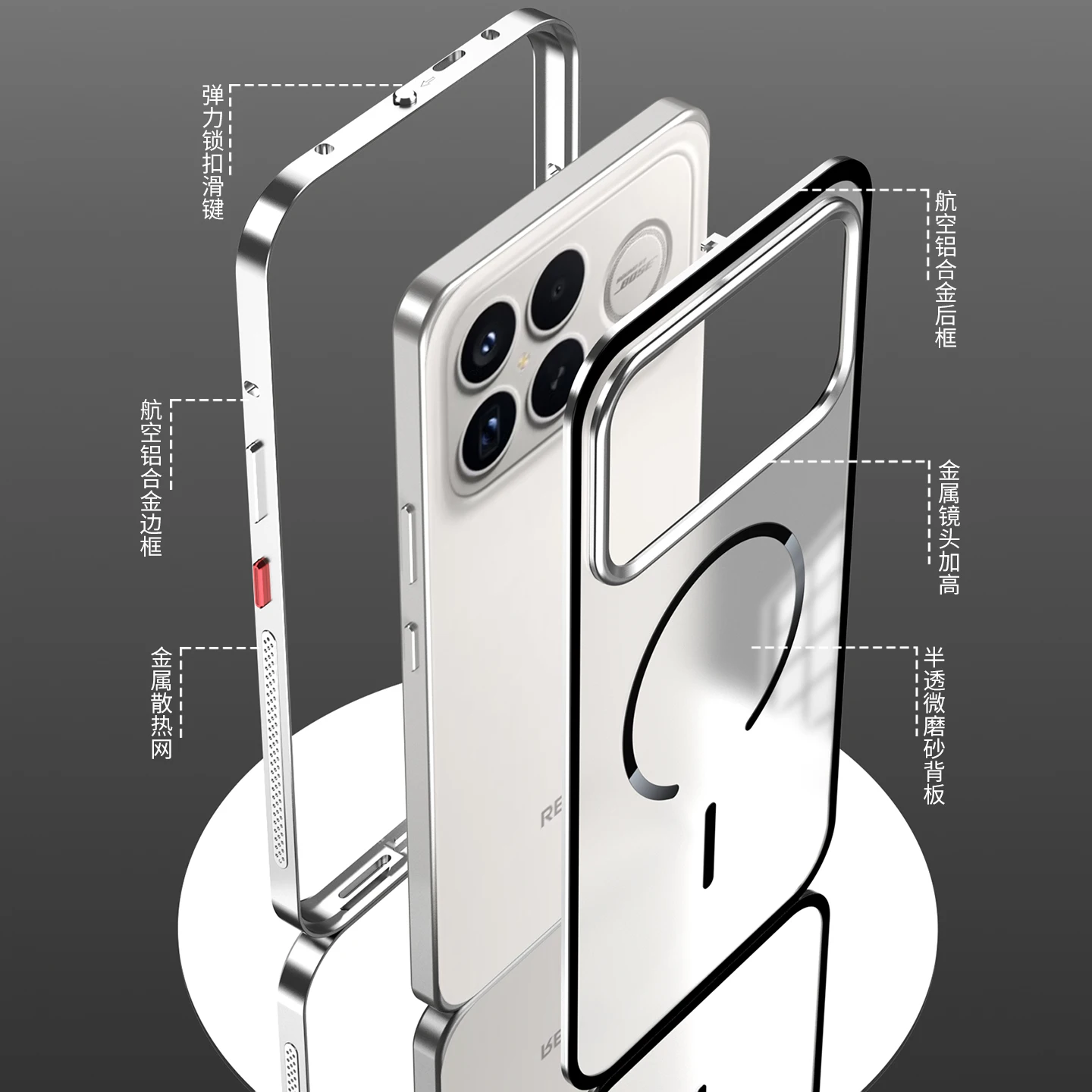 

Magnetic Phone Case For Mi POCO F8 Ultra F8Pro Aluminium Alloy Metal Frame Case For Redmi K90 Pro Max Matte Clear Acrylic Cover