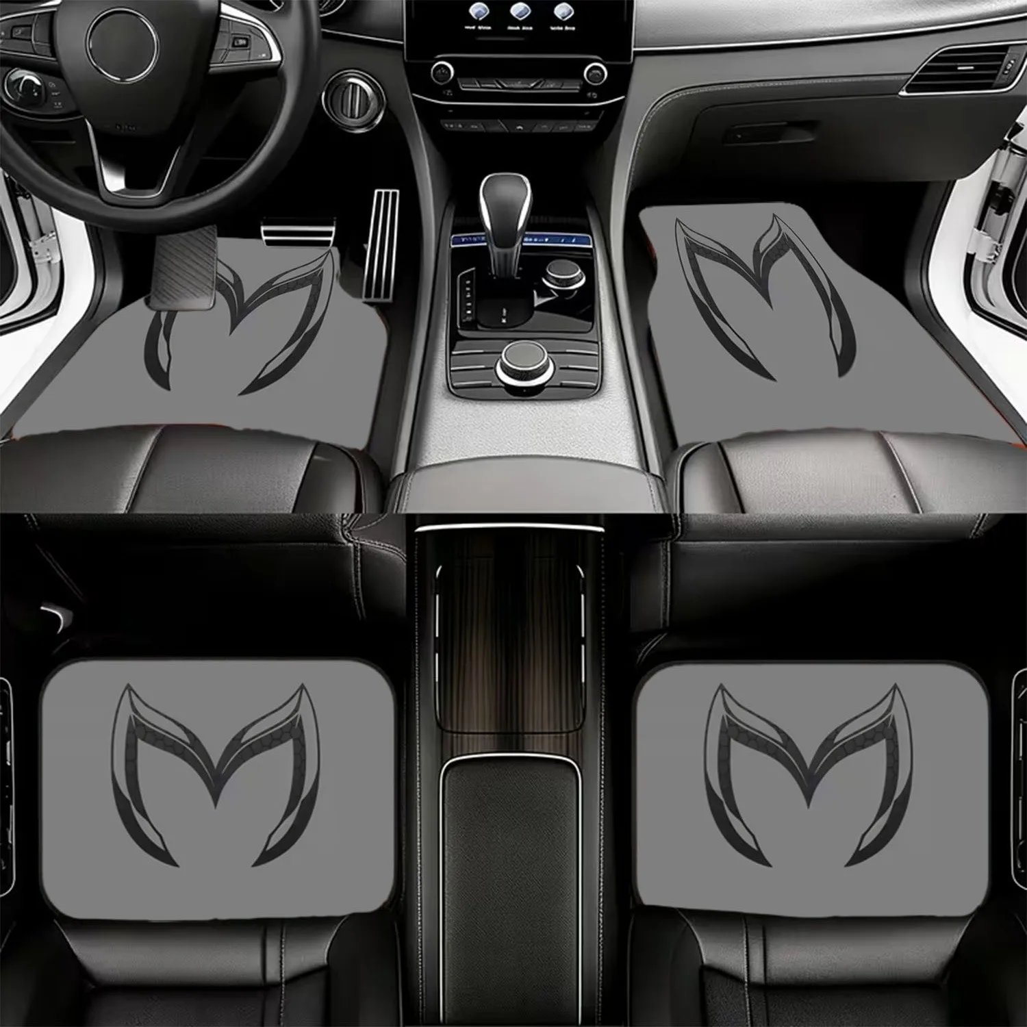 4pcs Car Floor Mats, Stylized 