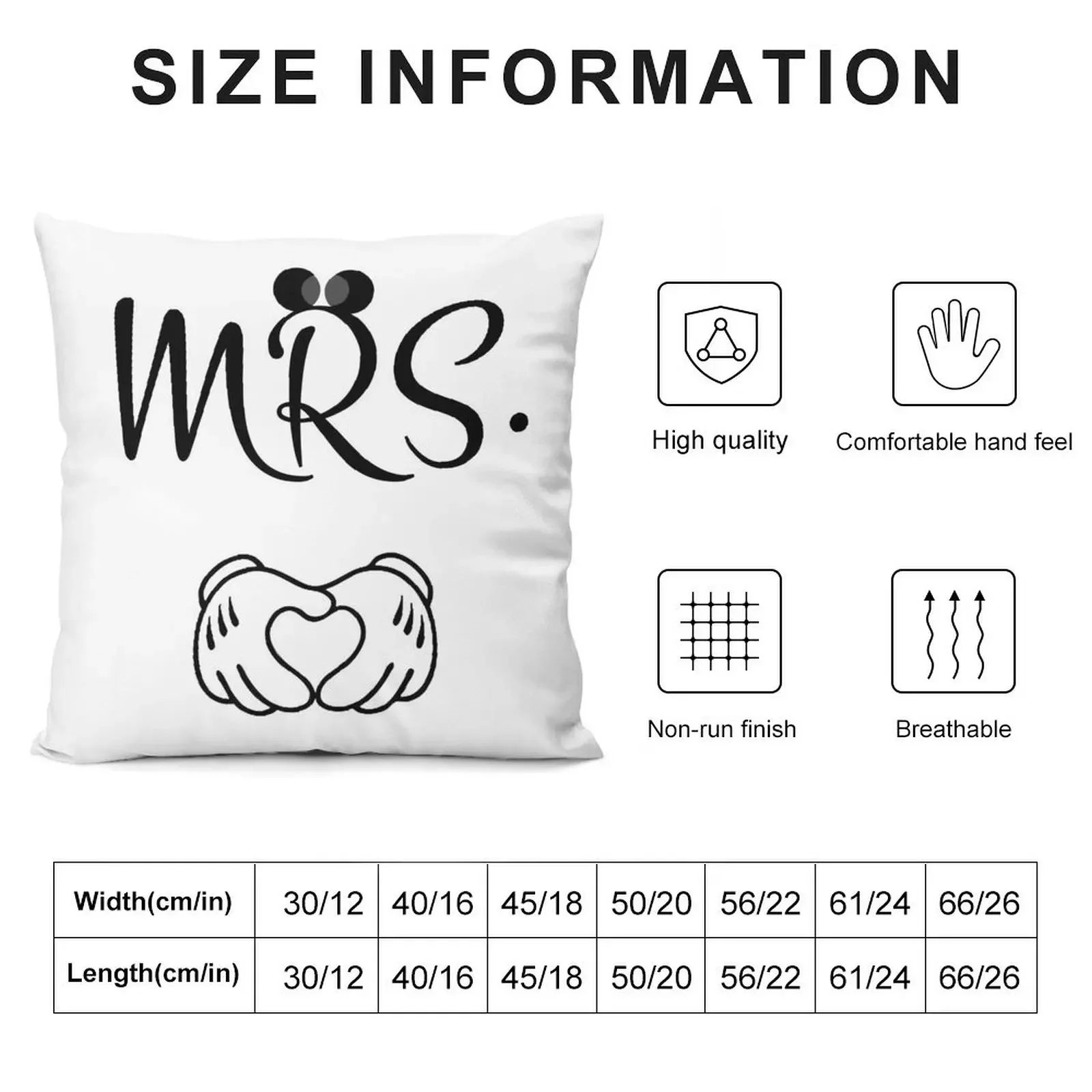 Mr. and Mrs. Couple T-shirts Mrs. T-shirt Throw Pillow Custom Cushion Sofa Cushion Cover pillow