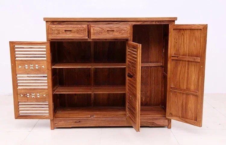 African huanghuali wood hedgehog red sandalwood three-door shoe cabinet, locker