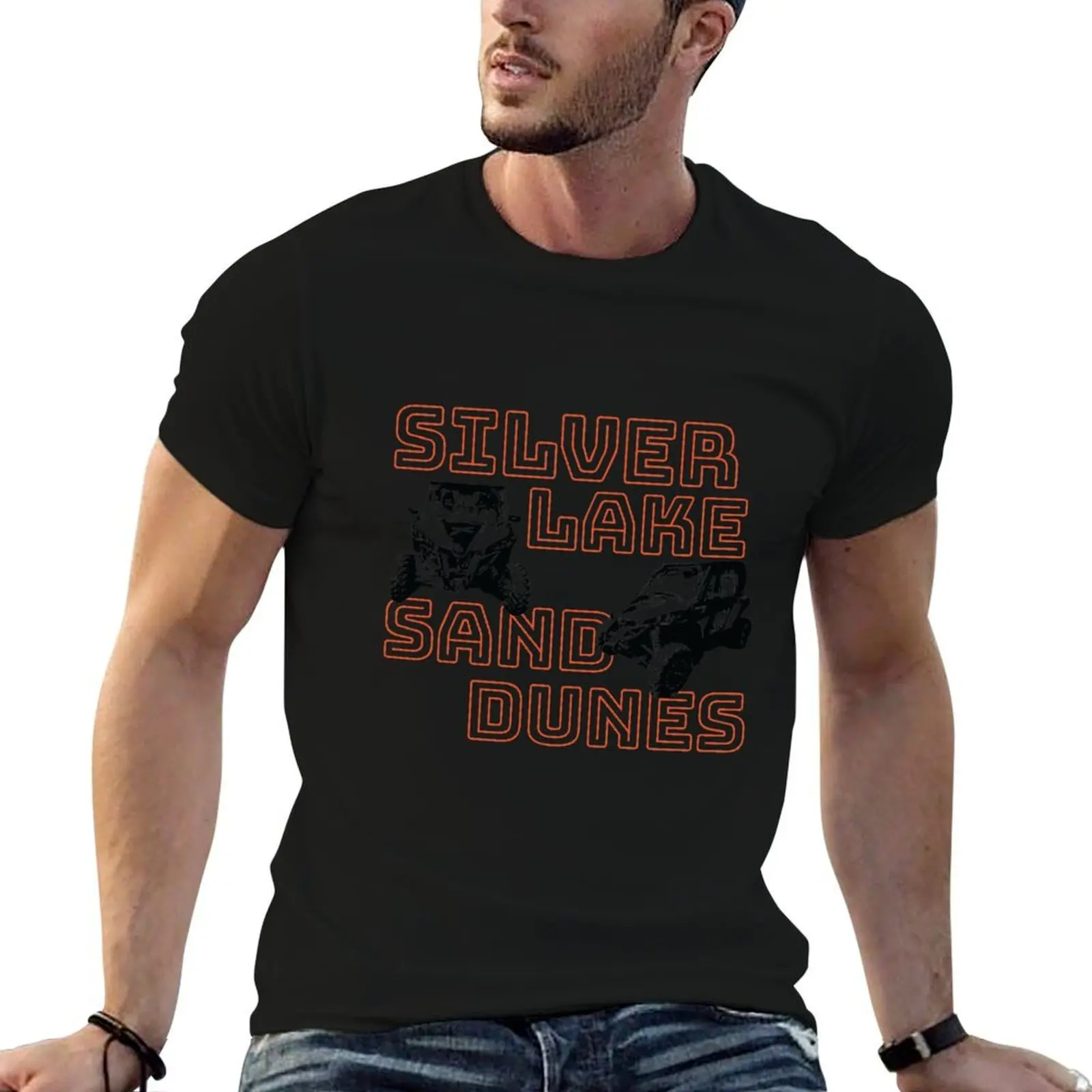 

Silver Lake Sand Dunes With Vehicles T-Shirt anime tshirt t shirts with prints T-Shirt