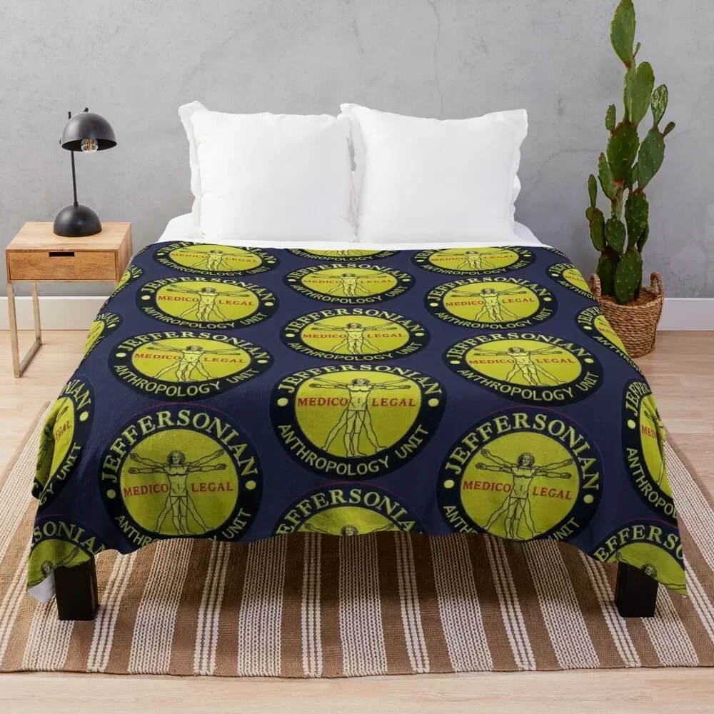 

Jeffersonian logo-Bones Throw Blanket Durable Warm Blanket for Daily Home Use