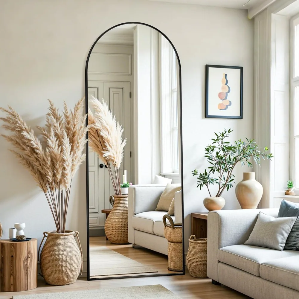 Oversized Freestanding Full Body Mirror, 71x26 Floor Standing Mirror with Hanging Mount for Complete Reflection and Versatility