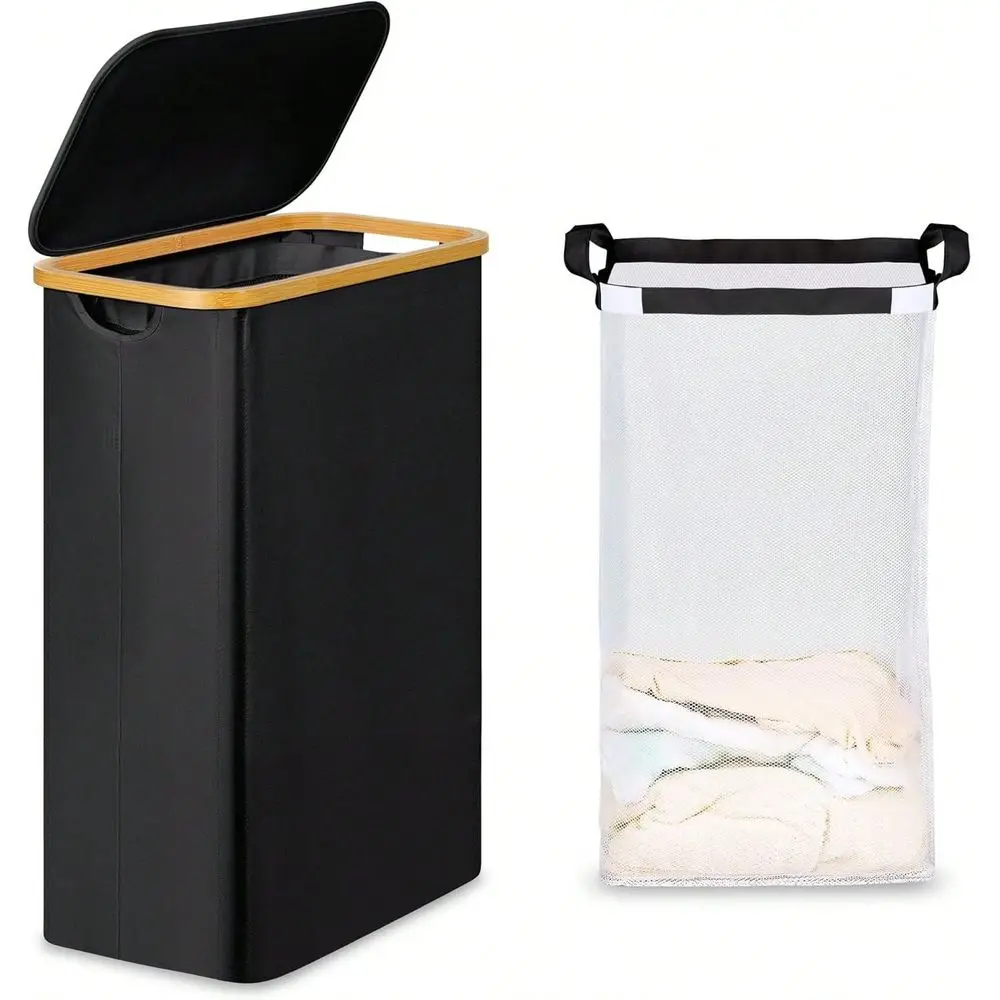 

Laundry Baskets Organization Storage Organization Laundry Basket With Lid, Narrow Laundry Hamper With Removable Bag, Skinny Dirt