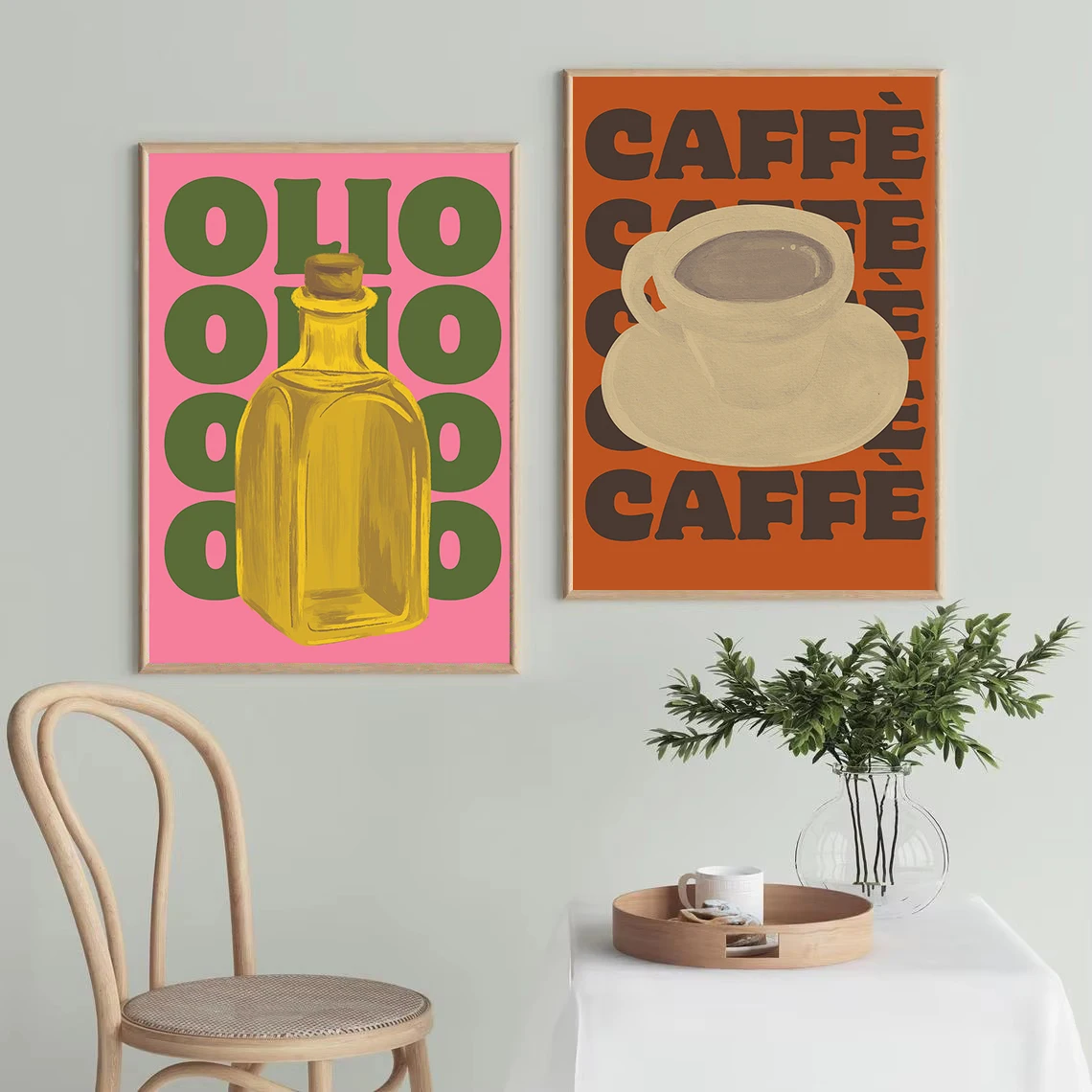 Trendy Colorful Italian Kitchen Food&Drink Pasta Coffee Poster Canvas Painting Nordic Wall Art Pictures Home Room Decor