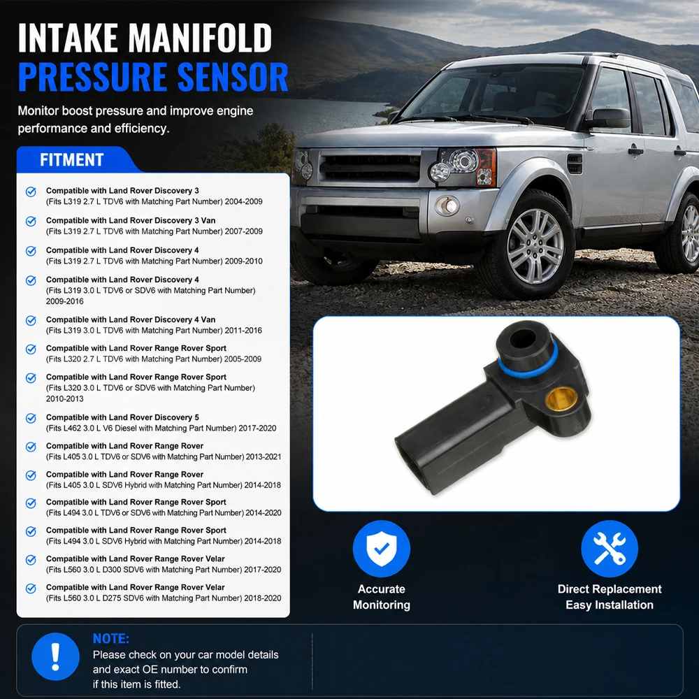 For Land Rover Discovery Range Rover Sport Velar Intake Manifold Pressure Sensor ABS 1316126 LR019130 LR077148