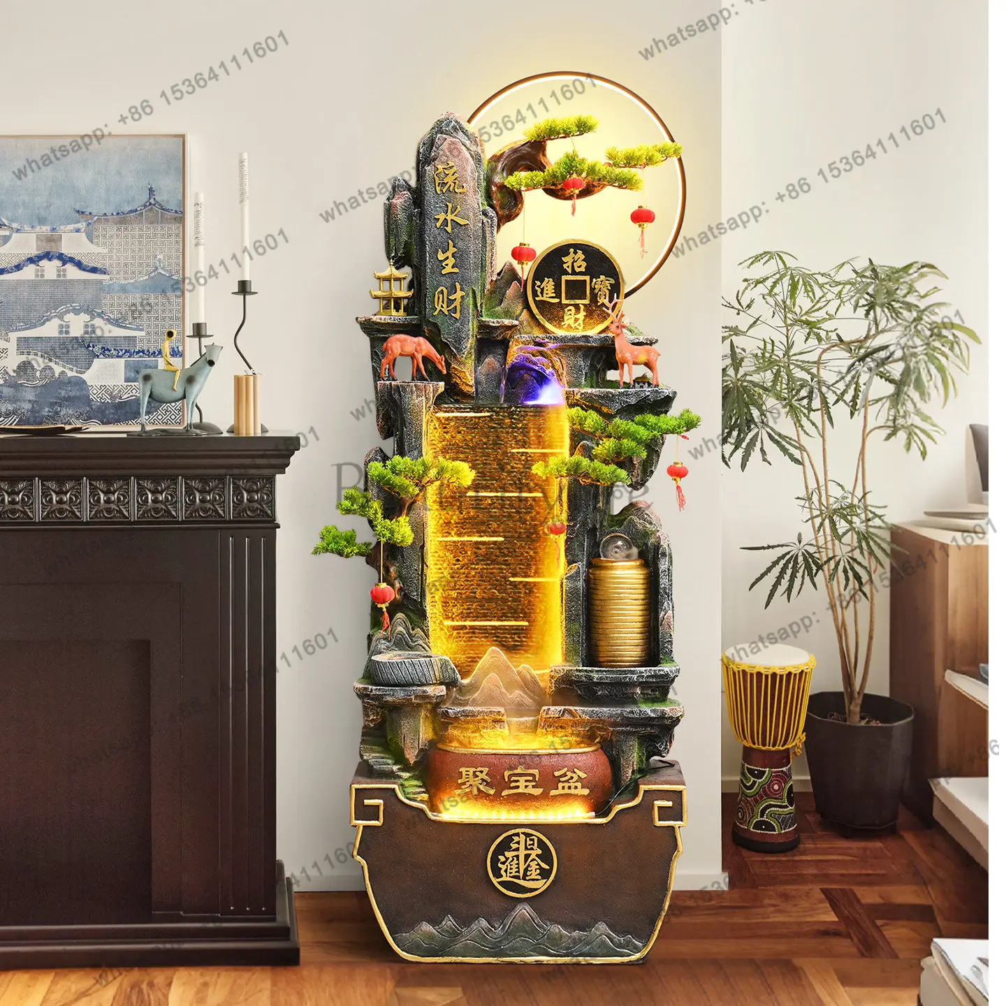 PG cornucopia rockery flowing water fountain circulating water landscaping view living room office lucky floor ornament