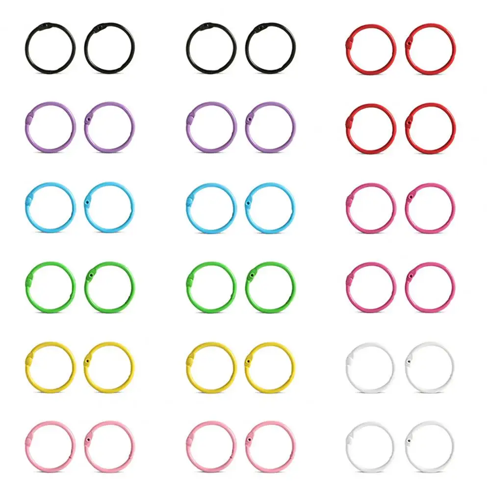 Colorful Binder Rings Colorful Metal Binder Rings Versatile Office School Supplies for Document Organization Keychains Notebooks