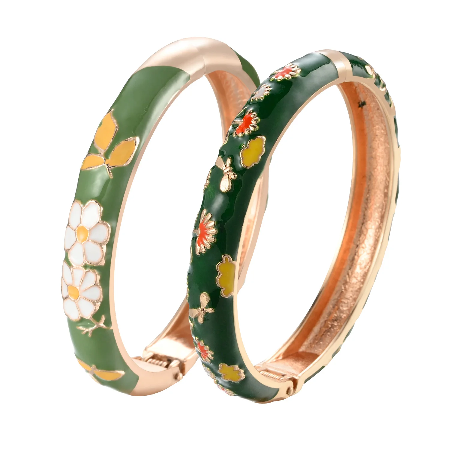 2PCS Indian Bangles For Women Women\'s Bangle Cloisonne Bracelet Sets Women\'s Jewelry Vintage Accessories Trendy Style Bangles