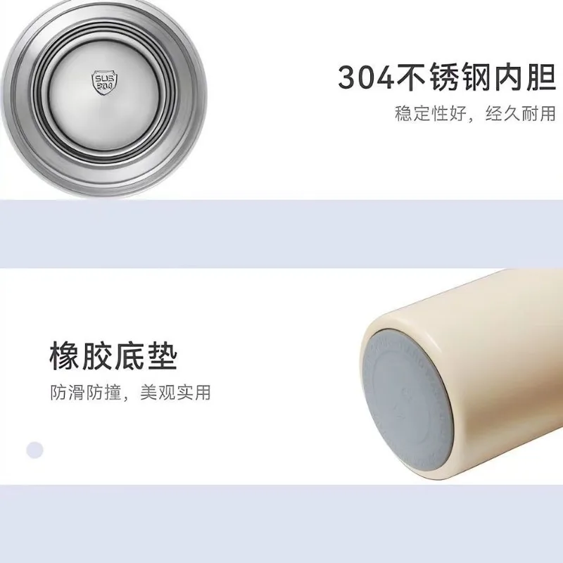 Портативная нескользящая бутылка для воды из нержавеющей стали большой емкости для студентов с рисунком Диснея и милым термосом из соломы.