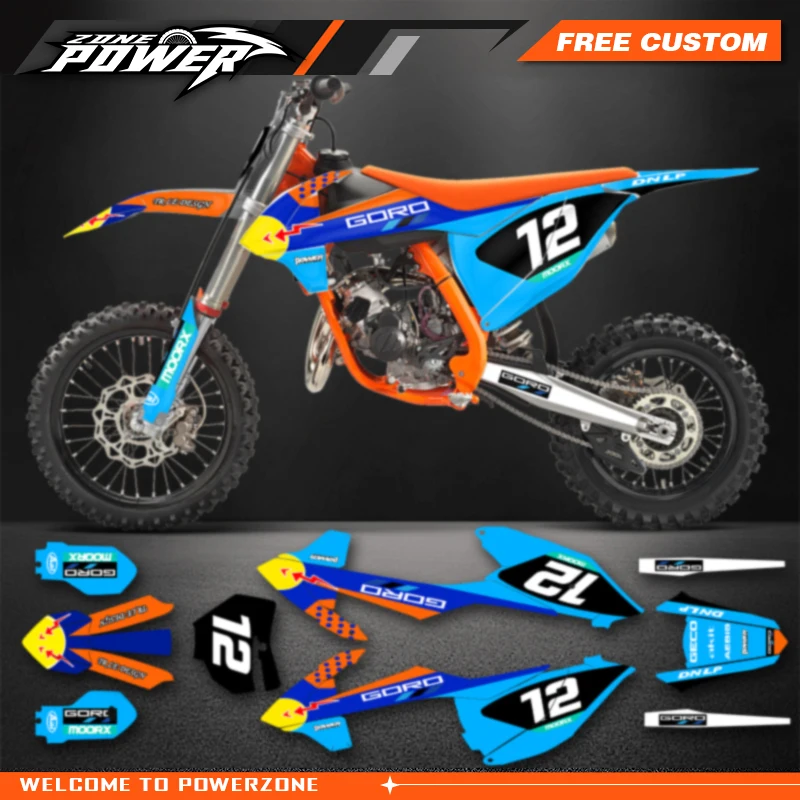 

Powerzone Racing Custom Graphics Sticker Sheet Kit for KTM SX85 SX 85 2018 2019 2020 2021 2022 2023 2024 01