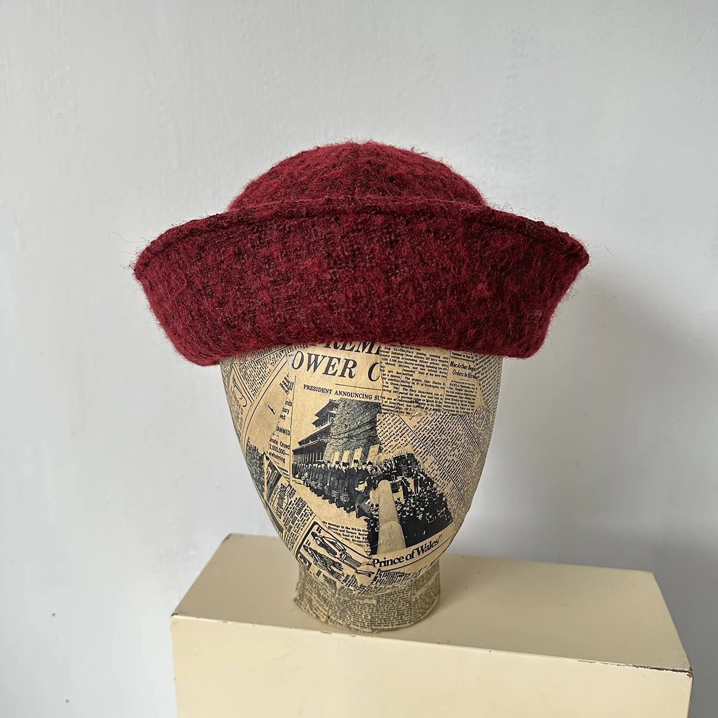 New Arrival Autumn Winter Sailor Hat for Women Japanese Style Versatile Naval-Inspired Cap Warm Cuffed Brim Pot Hat