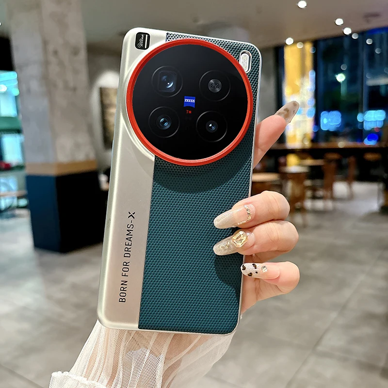 For Vivo X200 Pro,X200 Pro Mini Case Fashion Triangle Pattern PU Leather +Hard PC Camera Protection Cover For VIVO X 200