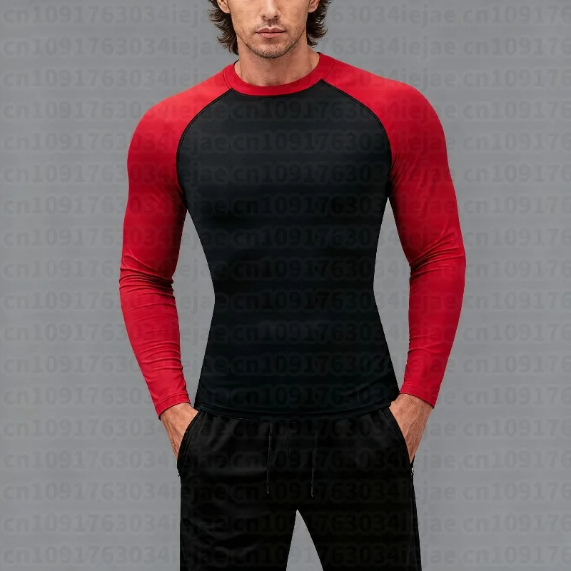 Men's Kid Compression Long Sleeve Shirt Black Fitness T-shirt Male Running Quick Drying Top Sun Protection Sports Underwear Tops