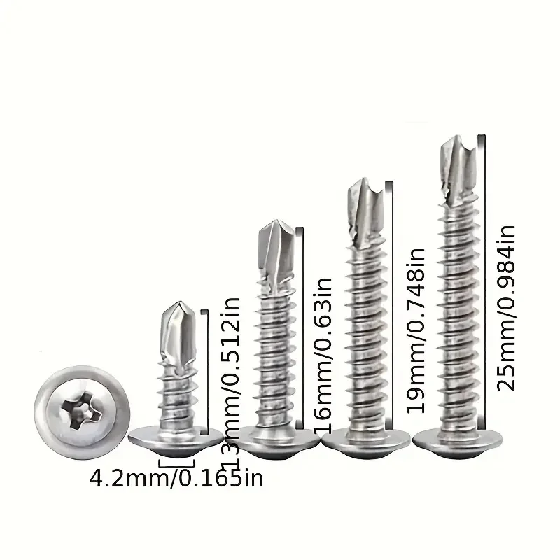 100pcs Round Head With Middle Self Tapping Screws Cross Plate Head Screws With Pad For Warsaw Drill Tail Dovetai