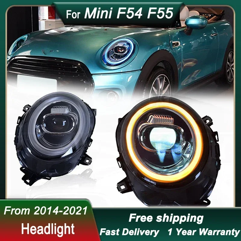 

Автомобильные фары для BMW MINI F54 F55 F56 F57 14-21 полностью светодиодные новые фары DRL с динамическим сигналом, биксеноновые фары в сборе