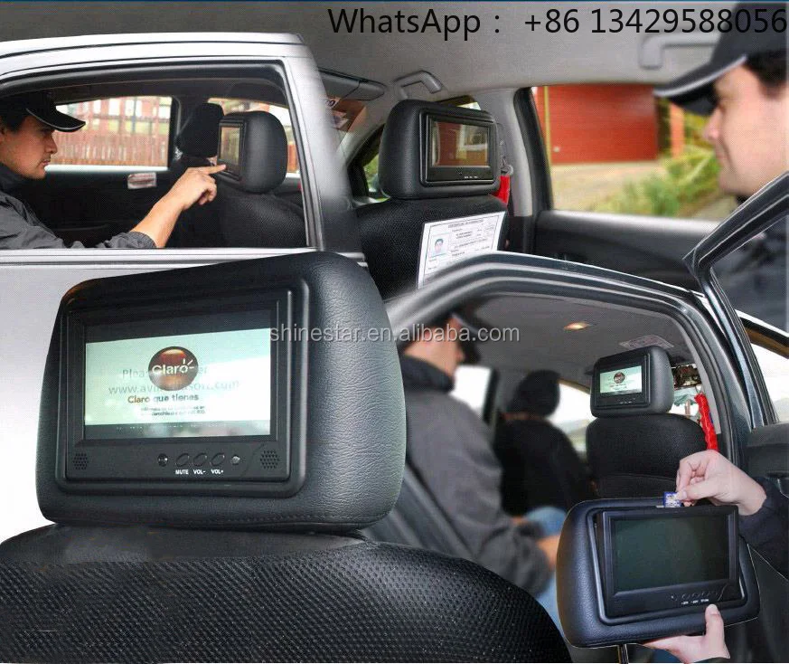 9 Inch TFT LCD Car Cab Taxi LCD Screen Video Advert Headrest Display with Sonic Sensor