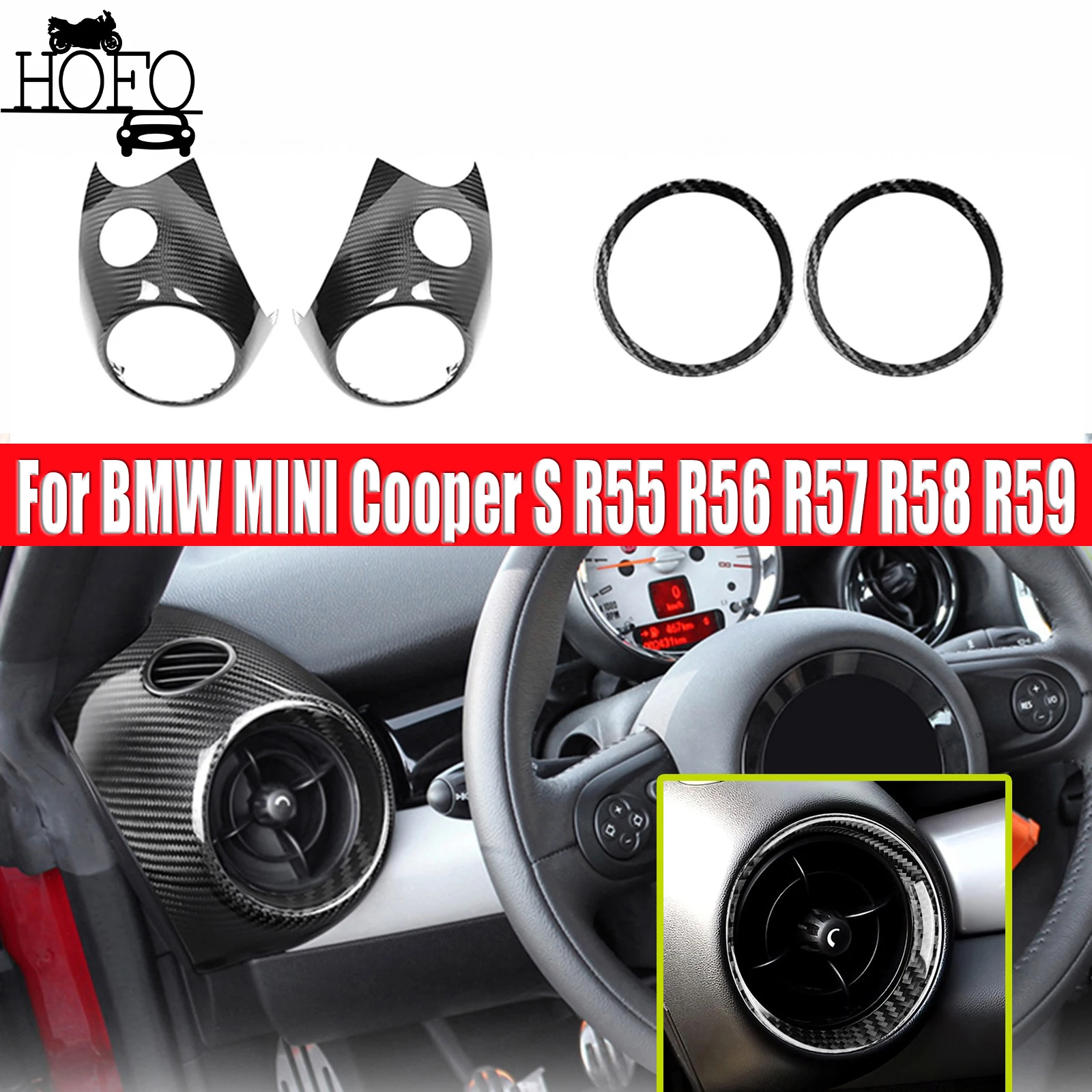 

4PCS Air Condition Outlet Vent Trim Covers For BMW MINI Cooper S R55 R56 R57 R58 R59 2007-212