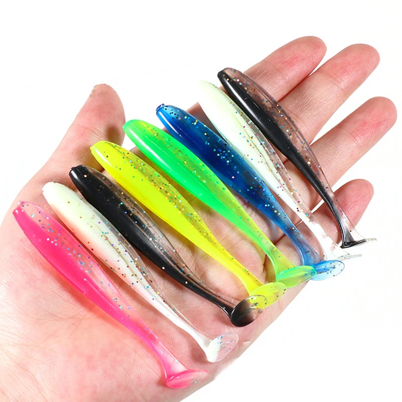 Angelköder-Set mit weichem Schwanz, 55/65/75 mm, Schwimmköder, Silikon-Wobbler, für Barsch- und Karpfenangeln, Angelzubehör, zufällige Farbe, 10/50/100 Stück. – Detail 5