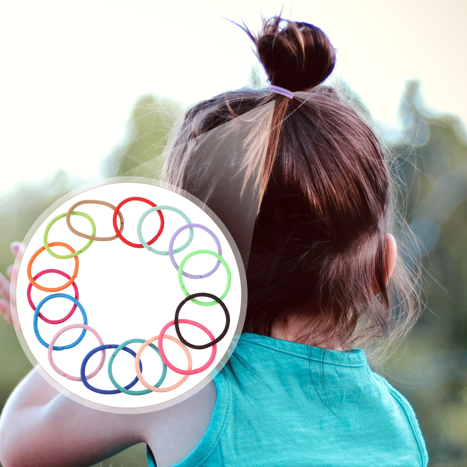 

100 Pcs Hair Tie Assorted Color Ties Band Circle Rope Head Ring Women Accessories