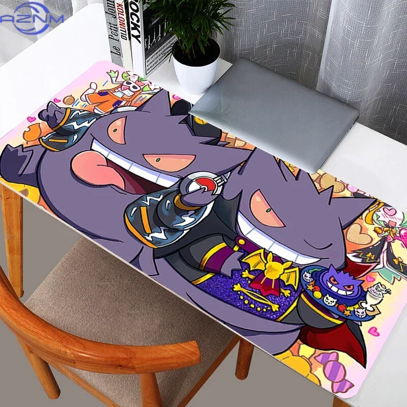 Gengar Halloween Party Cute Anime Large Mousepad, Rubber Non Slip Extended Gaming Desk Mat, Cartoon Table Pad for Laptop Office