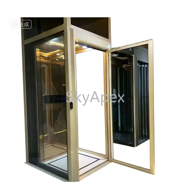 Custom  Product  Modern  Glass Home Elevator Silent Villa Indoor Outdoor Passenger Lift Space Saving Safety Easy Install CE Cert
