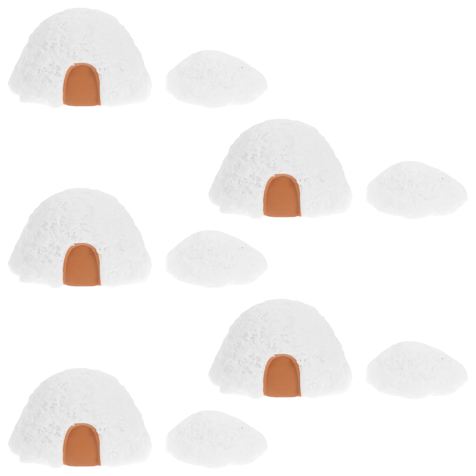 

10 pcs Micro Landscape Miniature House Resin Figurines Snow Scene Decor For Fairy Gardens Home Bookshelves Desks Garden