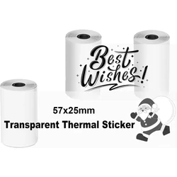 Transparent Self-Adhesive Thermal Paper for Pocket Printer,Transparent Sticker Paper,Black Text Clear Thermal Labels,57mm X 2.7m