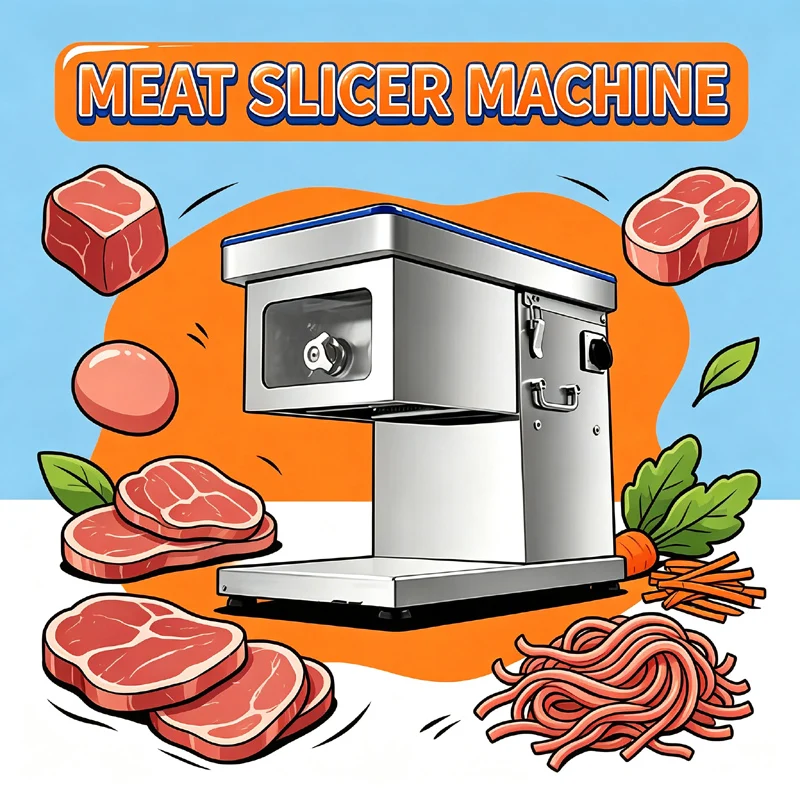 Multi-Functional Meat Cutter For Slicing Shredding Vegetables Pork Fish Commercial Integrated Meat Slicer